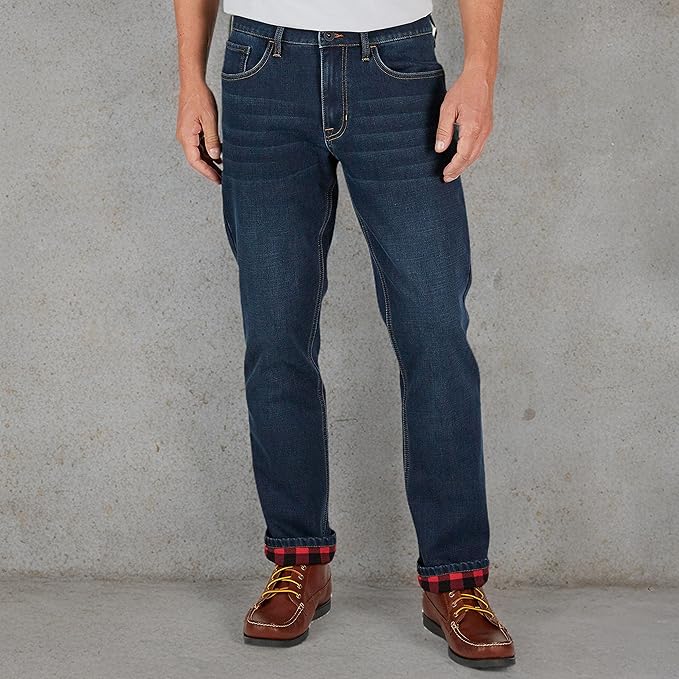 Weatherproof Vintage Fleece Lined Jeans Men - Regular Fit | Soft & Warm, Cold Weather Insulated Fleece Winter Pants for Men
