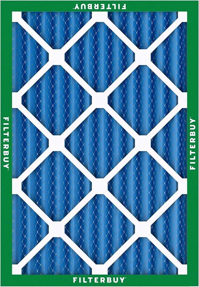 Filterbuy 18x20x2 Air Filter MERV 13 Optimal Smoke & Allergy Defense (12-Pack), Electrostatic Pleated HVAC AC Furnace Filters Replacement, Made in USA (Actual Size: 17.50 x 19.50 x 1.75)