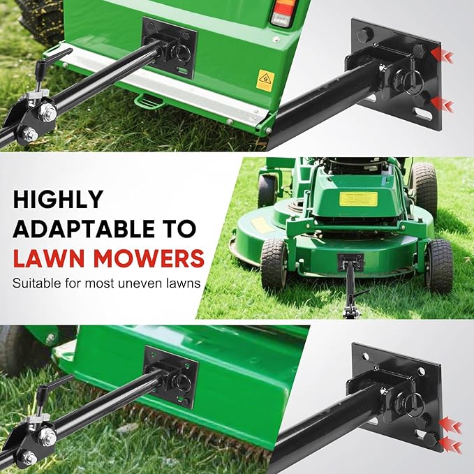 GADFISH Lawn Mower Wheels Sulky, Walk Behind Mower-Sulky, Lawn Trailer with 13" Tires for Mower-Sulky, Easy Forward & Reverse Lawn Mower Trailer, Black & Red