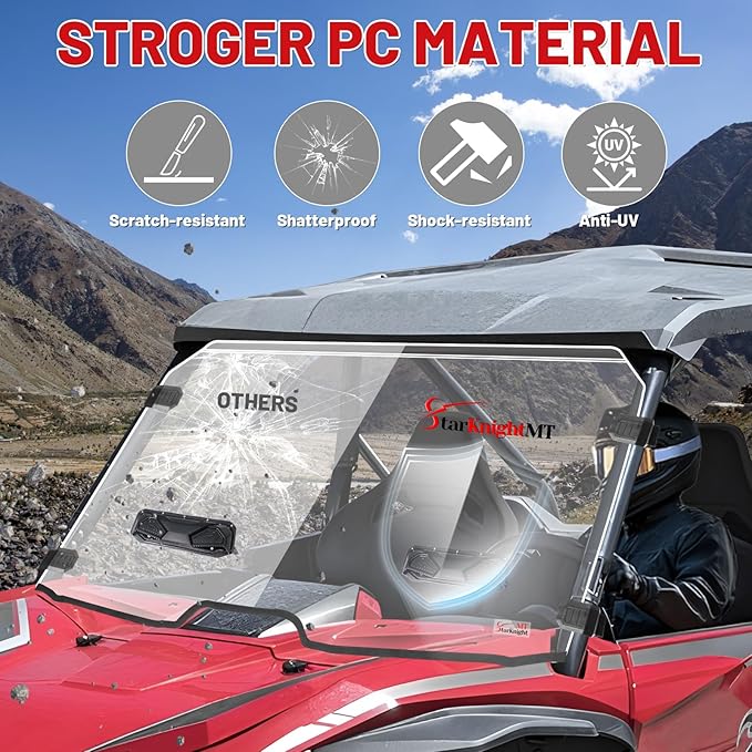 StarknightMT Talon 1000 Windshield with Vent (2019-2025), Scratch-Resistant Clear PC Front Windscreen Compatible with Talon 1000X/1000R/1000X4 UTV Accessories