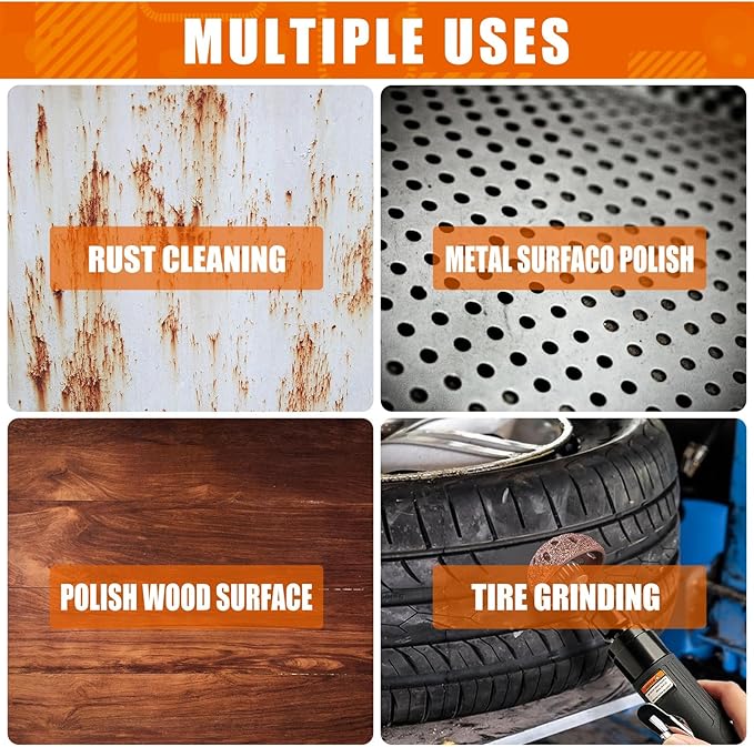 Air Tire Repair Polish Patch Tools Tire Repair Set Include 2500rpm Low Speed Air Tire Buffer Tire Inner Liner Scrapper Patch Roller 3pcs Tungsten Steel Buffing Wheel 42mm 55mm