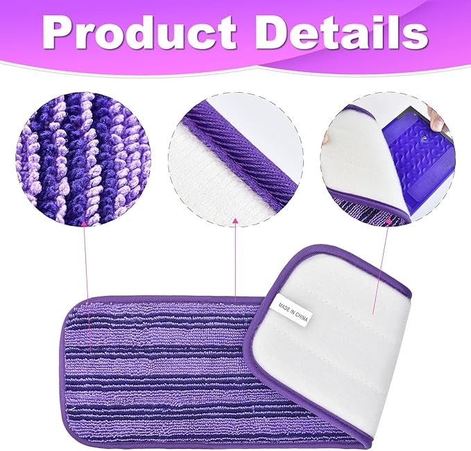 Mop Pads Refills for Swiffer Power Mop, 11 Count Refill Pads for Swiffer Powermop Contains 9 Disposable Mop Pads Refills for Power Mop and 2 Reusable Mop Pads for Power Mop, Refill Pads for Powermop