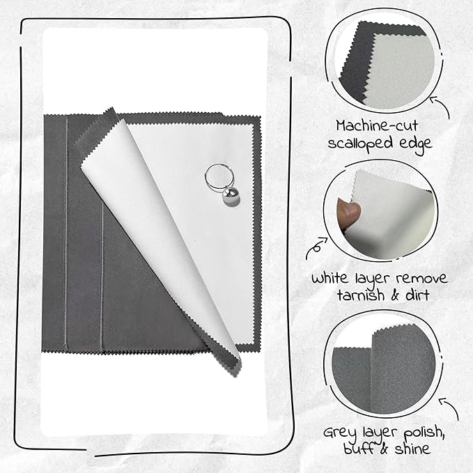 3PCS Silver Polishing Cloth, 11'' x 14'' X-Large PremiumJewelry Cleaning Cloth, Suitable for Gold, Diamonds, Silverware, Platinum, Gemstones & Other Precious Metal Jewelry, Coins