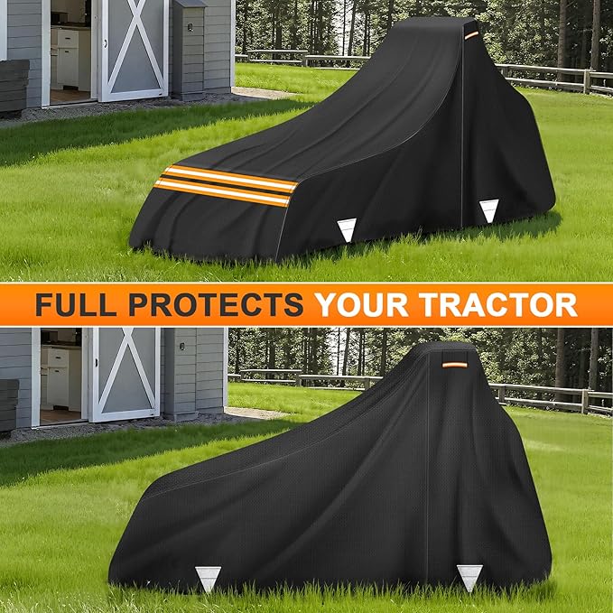 Heavy-Duty All-Weather Protection Tractors Cover, 420D Waterproof Tractor Cover for Front Loaders & Backhoes, Compatible with John Deere, Kubota, Mahindra, 189" L x 76" W x 86" H