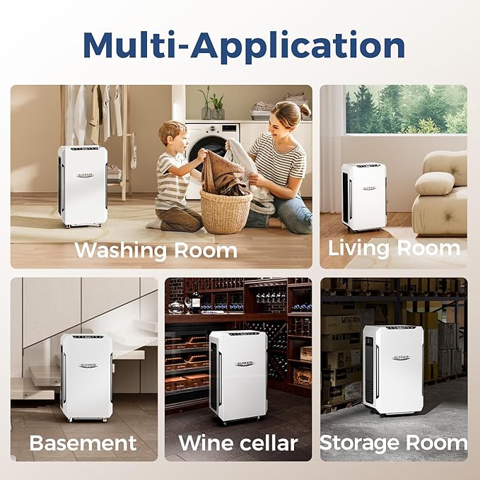 ALORAIR Energy Star Most Efficient Commercial-Grade Dehumidifier with Pump & Drain Hose Whole-House Dehumidifier for Basement, Home, Bathroom, Bedroom, Garage, Warehouse, Industrial 5-Year Warranty