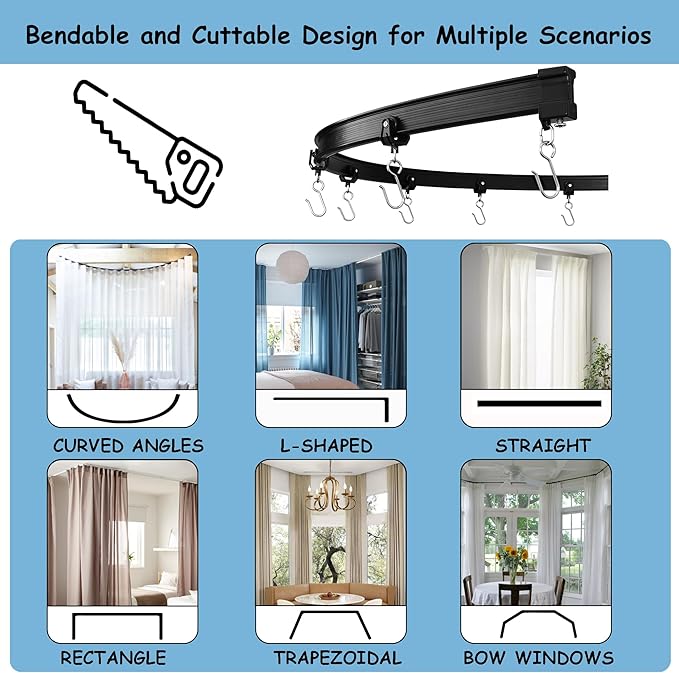 Room Divider Curtains with Ceiling Track, 95% Blackout Heavy Curtains Noise Reduction Privacy Curtain System Kits, 10 ft Wide x 9 ft Tall, Dark Grey, 1 Panel