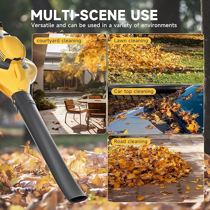 Leaf Blower Cordless, 20V Electric Cordless Leaf Blower with 2 Battery and 2 Fast Charger, Powerful Battery Blower for Lawn Care, Leaves, Dust and Patio