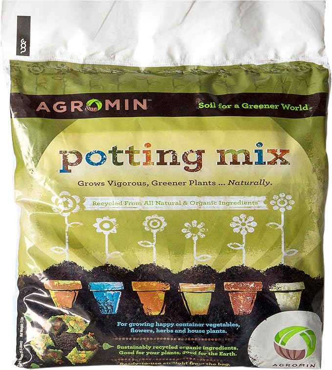 SuperMoss (01999 Agromin Organic Recycled Green Material Potting Mix, 5 Quart, Natural (Pack of 2)