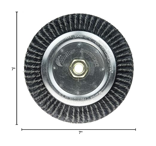 Weiler 35600 6-7/8" Polyflex Encapculated Stringer Bead Wheel, 0.20" Steel Fill, 5/8"-11 UNC, Made in the USA (Pack of 10)