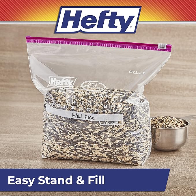 Hefty Slider Calendar Storage Bags, Gallon Size, 30 Count (Pack of 4), 120 Total