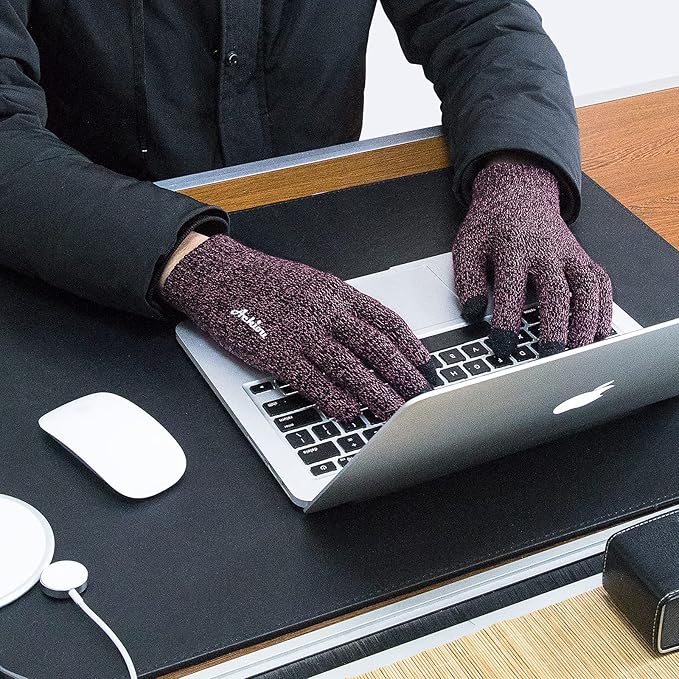 Achiou Winter Gloves for Men Women, Touch Screen Gloves, Upgraded Thicken Anti-Slip Silicone Gel, Thermal Soft Knit Lining