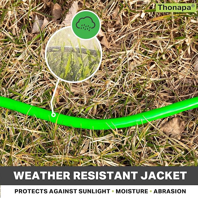 50 Foot Outdoor Extension Cord - 12/3 Heavy Duty Neon Green Extension Cable with 3 Prong Grounded Plug for Safety - Great for Garden and Major Appliances