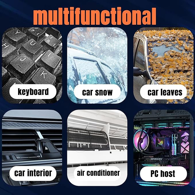 Electric Air Duster Mini Blower, 130000RPM Brushless Motor 4-Gear Rechargeable Compressed Air Duster, PC Computer Cleaner Keyboard Electronics Car Dust Blower for Home Office, Black