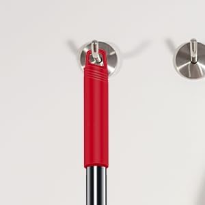 3-Section 35-to-61 Inch Spin Mop Extended Spin Mop Replacement Mop Handle Compatible with Round Spin Mop Bucket Cleaning System, Microfiber Mop Floor Head Mop - Red