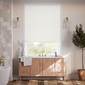 SelectBlinds Cordless Blackout Cellular Shades – No-Drill or Drill Mount – Maximum Darkness & Energy Efficiency – Any Size 13-84” W x 12-84” H, 4 Color Choices, Inside or Outside Mount (Classic White)