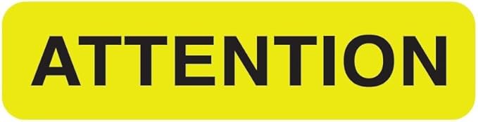 Attention Chart Label for Non-Emergency Alerts 1-1/4” x 5/16” Fluorescent Yellow and Black Doctor Stuff 500 Stickers/Roll for Files, Charts, and Admin Use