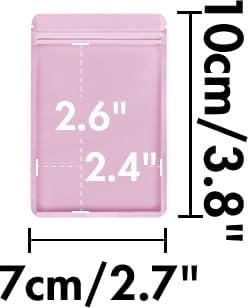 FireKylin 100 Pack Resealable Packaging Bags for Small Business Double-Sided Color Smell Proof Bags for Food Storage Flat Bags (Pink, 2.7" x 3.8")