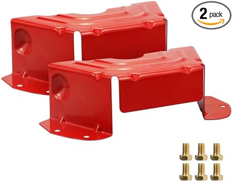 2 Pack Deck Spindle Pulley Belt Guard Cover Compatible with MTD Craftsman Troy Bilt Lawn Mowers, Fits 42 and 46 Inch Cut Decks, Replaces 783-06424A-0637 0638 OEM 783-06424A (Red)