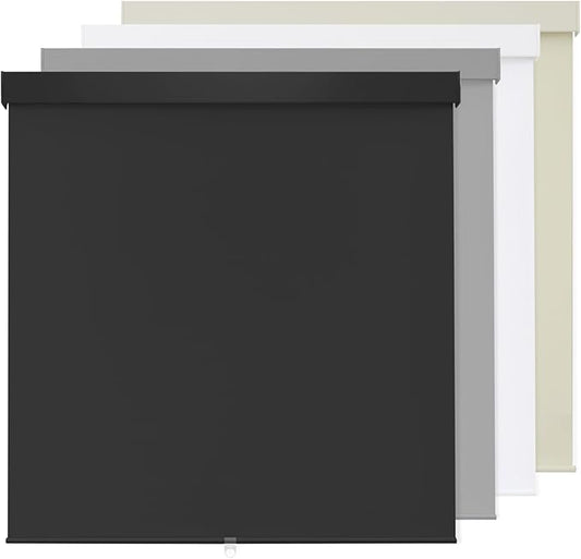 100% Blackout Roller Shades Cordless Blinds for Indoor Windows,Free-Stop Window Shades Pull Down,Thermal Insulated Fabric UV Protection,Blackout Window Guard Blinds for Home,Office,Black,34" W x 72" H