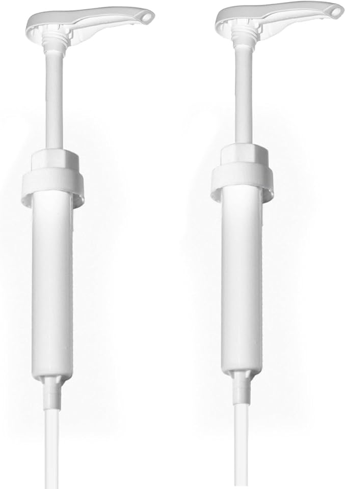Gallon Pump Dispenser - Dispenses 1 Ounce Per Stroke - Heavy-Duty Leak Proof, BPA Free, White, 2 Count, 2 Set, Cylindrical, Plastic, 1 fl. Oz., 38/400, Pack of 2