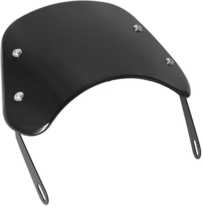 FABULETTA Motorcycle Windscreen Wind Deflector Front Flyscreen with Mount Bracket (black)