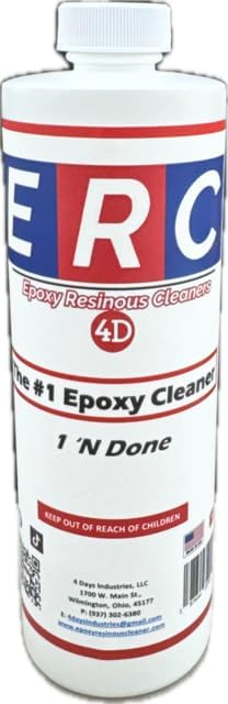 #1 Epoxy Cleaner – 1 N' Done 16 oz Concentrate | Makes 2.5+ Gallons | Removes Tire Marks, Oil & Grime | No Haze or Sticky Residue | For Epoxy Floors & Sealed Concrete