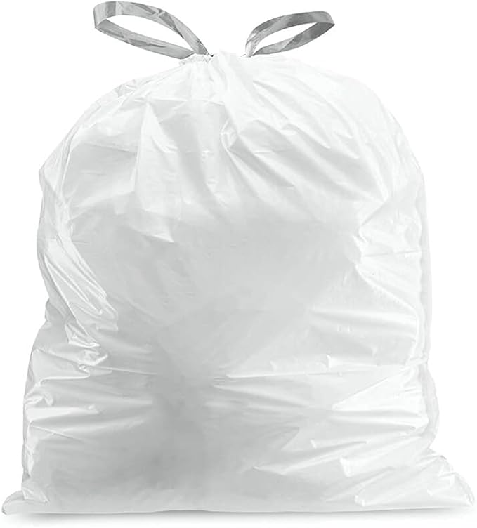 Plasticplace Trash Bags Compatible with simplehuman Code C (200 Count) White Drawstring Garbage Liners 2.6-3.2 Gallon / 10-12 Liter, 14.75" x 20"