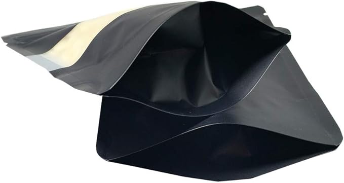 100 Pieces Mylar Bags with Window Zipper Lock Stand Up Aluminum Foil Bag for Zip Food Storage Lock Packaging Bag Reusable (3.5x5.1 inch, Black)