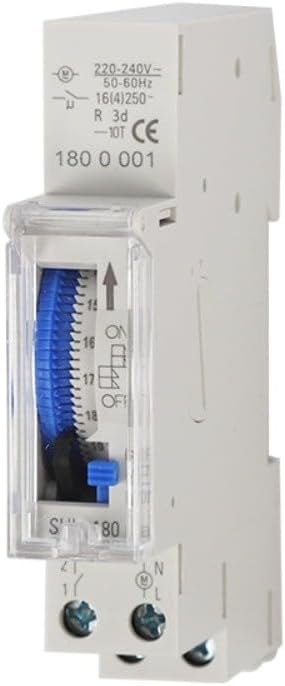 Mechanical Timer, SUL180A Mechanical Timer, 15 Minute Analog Timer Switch with Power Outage Memory & DIN Rail Mount For Various Electrical Applications