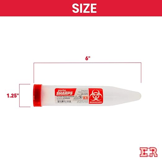Ever Ready First Aid Porta Sharps Transportable Sharps Container with Locking Mechanism - 24 Count