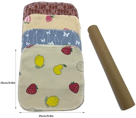 Reusable Paper Towel Rolls 20 Pack,Washable Napkin Cloth Value Set of 4 Colors 20 Pack of Paperless Towel-100% Cotton, Super Soft, Absorbent Made to Last (Strawberries)