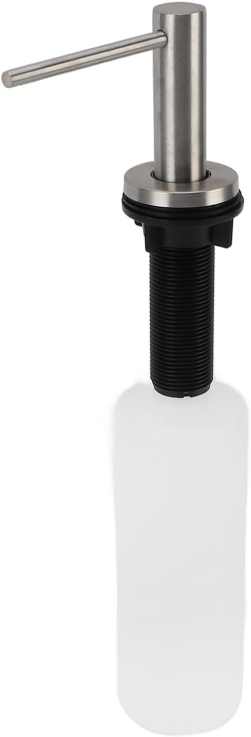 Built in Kitchen Sink Soap Dispenser 304 Stainless Pump Plus 350ml Bottle, Refillable Countertop Dish Lotion, Easy Install