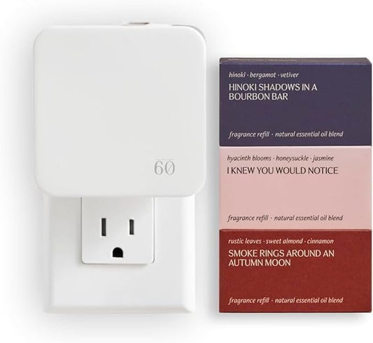 Below 60 - Plug in Diffuser Complete Fragrance Kits - Founded by Hilary Duff (Seasonal 3-Scent Kit)
