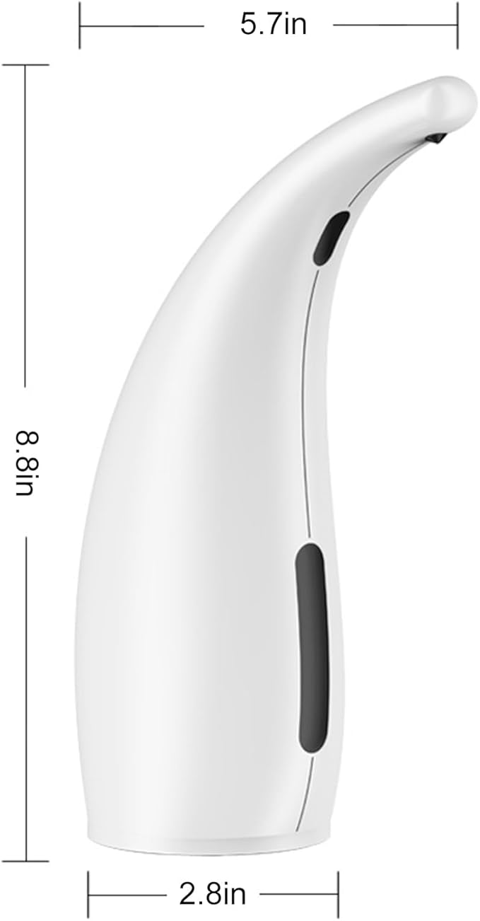 Automatic Soap Dispenser Touchless Modern Minimalist Magnetic Charging Infrared Inductio Kitchen and Bathroom Soap Pump 10oz/300ml White (White)