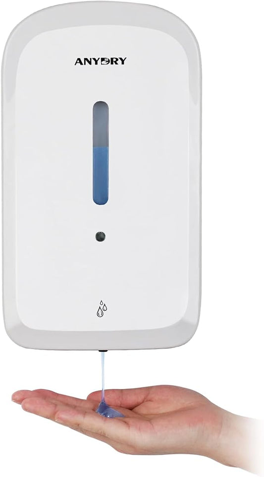Commercial Automatic Soap Dispenser Large 34oz/1000ml Capacity Wall-Mounted Touchless Liquid Dispenser for High-Traffic Restrooms, Offices, Hospitals Model 1220S White