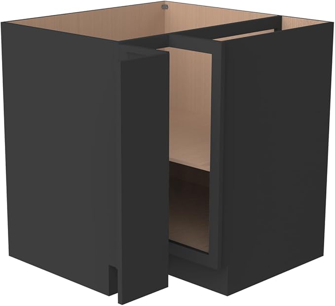 Kitchen Lazy Susan Corner Base Cabinet with Adjustable Shelf, Soft-Close Hinges, Solid Hardwood & Plywood Construction,Space-Saving RTA Storage Solution (NT-Charcoal Black, 36" W x 24" D x 34.5" H)