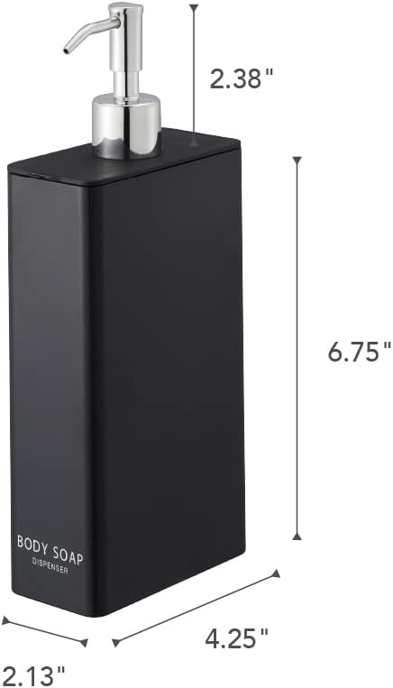 Yamazaki Tower Body Soap Dispenser Black Rectangular