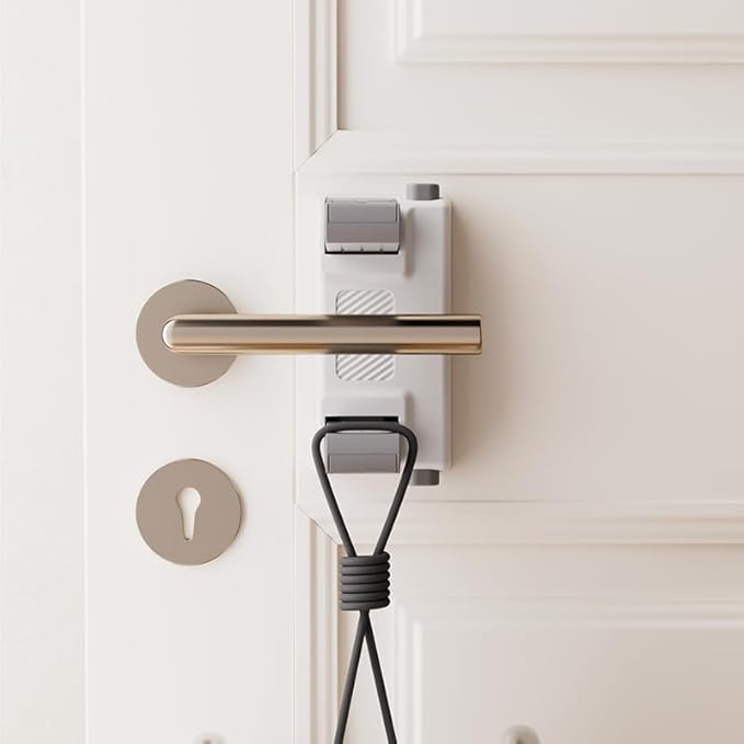 YEYA Upgraded Child Safety Door Handle Lock, White Universal Fit Lever Locks with 3M Adhesive, 1-Pack Toddler Proof Safety Locks for Indoor Doors, Easy Installation No Tools Required