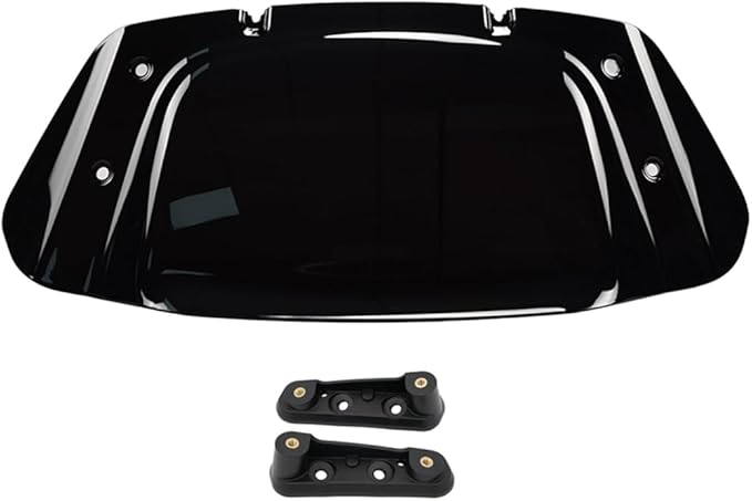 WYNMOTO Black 10" Wave Windshield Windscreen Wind Splitter Fit for Harley Davidson CVO Street Glide FLHXSE 2023 2024, Street Glide FLHX 2024-up (Black)