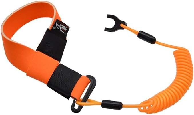 For Jet Ski Kill Switch Lanyard Essential Safety Equipment Featuring Adjustable Neoprene Strap and Resilient Nylon Cord Construction (A Orange)