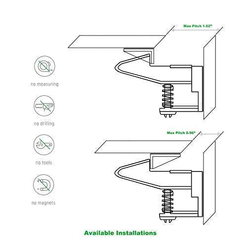 Vmaisi 12 Pack Cabinet Locks Child Safety Latches - Baby Proofing Cabinets Drawer Lock with Adhesive Easy Installation - No Drilling or Extra Screws (White)