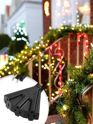 DEWENWILS 25FT Christmas Outdoor Extension Cord, 16/3 SJTW Tri-Tap Power Cable, Weatherproof, Heavy Duty Extension Cord for Holiday Decoration and Landscaping Lights, ETL Listed, Black, 2 Pack