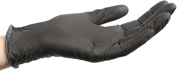 ForPro Professional Collection Disposable Nitrile Gloves, Chemical Resistant, Powder-Free, Latex-Free, Non-Sterile, Food Safe, 4 Mil, Black, Large, 1000-Count