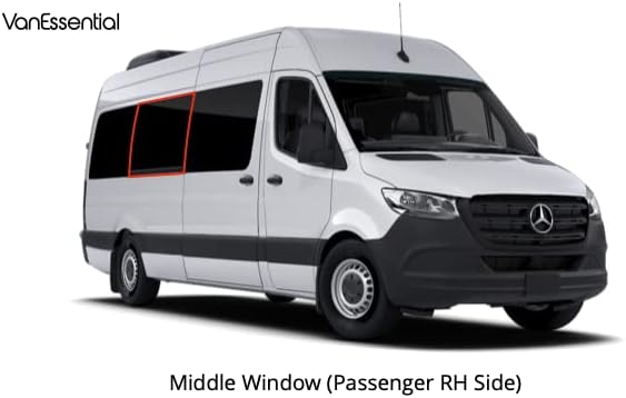 VanEssential Insulated Magnetic Blackout Window Cover Designed for Mercedes-Benz NCV3 & VS30 Middle Window 170 Length Van (Right Hand Side for Van Years 2007 to Current Model) - Charcoal Gray