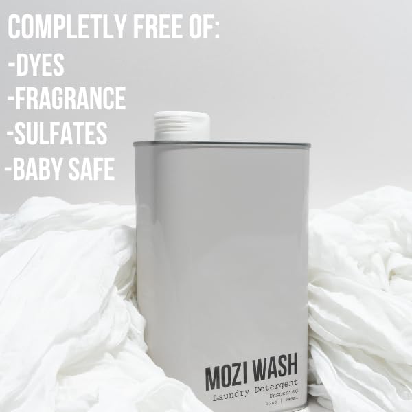 BUNDLE: Cozy Cashmere + Unscented Laundry Detergent Liquid, 100+ Loads, Concentrated, Plant Based, Cruelty & Dye Free, Phosphate & Paraben Free, 2 Pack - 32 oz Recyclable Bottles