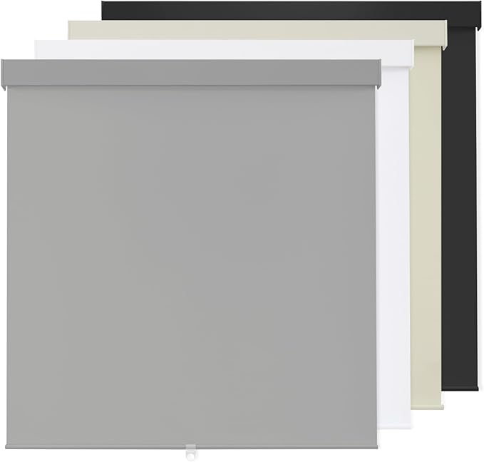 100% Blackout Roller Shades Cordless Blinds for Indoor Windows,Free-Stop Window Shades Pull Down,Thermal Insulated Fabric UV Protection,Blackout Window Guard Blinds for Home,Office,Grey,35" W x 72" H