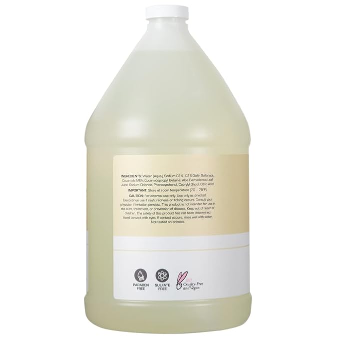 Ginger Lily Farms Club & Fitness Conditioning Liquid Hand Soap Refill, 100% Vegan & Cruelty-Free, Fragrance Free, 1 Gallon (128 fl oz) (Pack of 3)