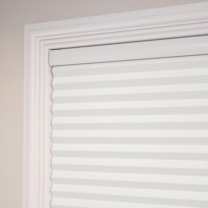 SelectBlinds Cordless Blackout Cellular Shades – No-Drill or Drill Mount – Maximum Darkness & Energy Efficiency – Any Size 13-84” W x 12-84” H, 4 Color Choices, Inside or Outside Mount (Classic White)