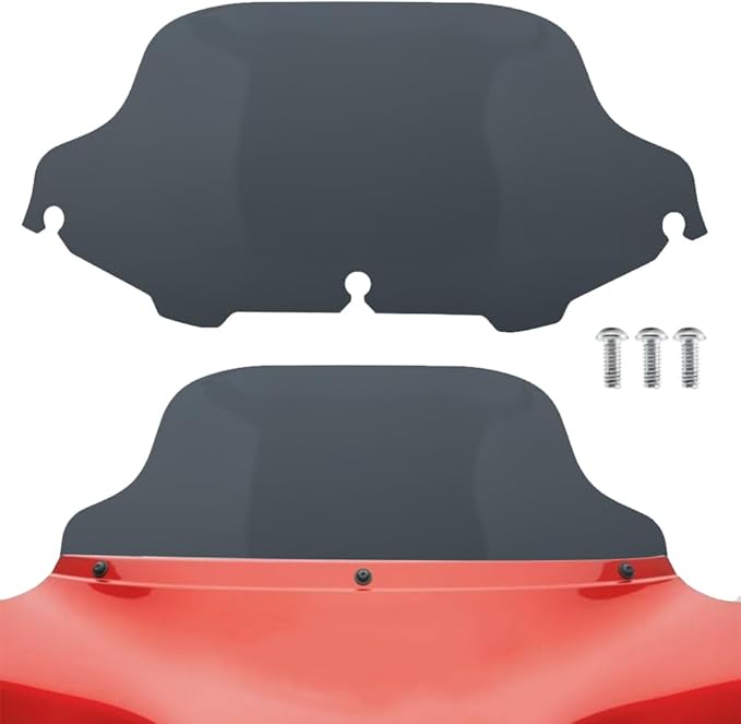 TSUNG 8" Smoke Wave Windshield – Wind Splitter Windscreen Fit for 1996-2013 Touring-Style & Bagger-Style Motorcycles (Fit 96-13 Smoke, 8inch)