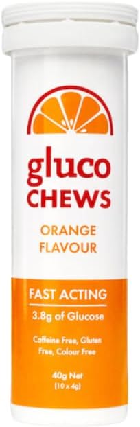Glucochews Raspberry Glucose Tablets – 60 Tablets (10 per Tube, 6 Pocket-Sized Tubes) – 3.8g Fast-Acting Glucose Each – Boosts Energy – Gluten-Free, Fat-Free, Caffeine-Free